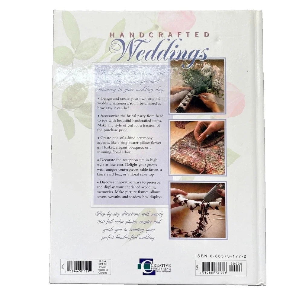 VTG 1999 Handcrafted Weddings Book Bride's DIY Craft Inspiration Guide Gift